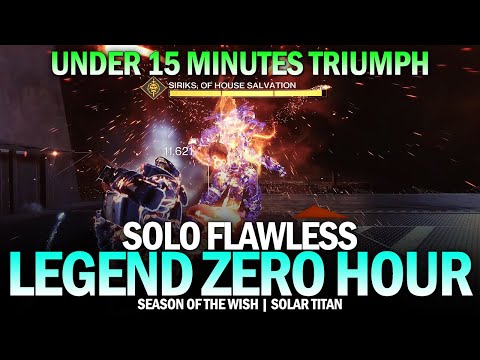 Solo Flawless Legend Zero Hour in Under 15 Minutes Triumph (Quarter Hour / Titan) [Destiny 2]