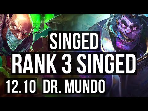 SINGED vs MUNDO (TOP) | Rank 3 Singed, 800+ games, 0/1/6, 900K mastery | KR Grandmaster | 12.10