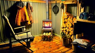 Installing a WOOD STOVE in an OFF GRID Workshop