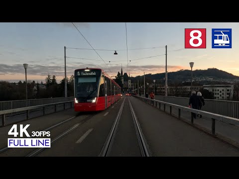 Sunset Ride! | 🇨🇭 Cab Ride Bern Tram Line 8 Driver's POV  | Brünnen Westside - Saali [4K]