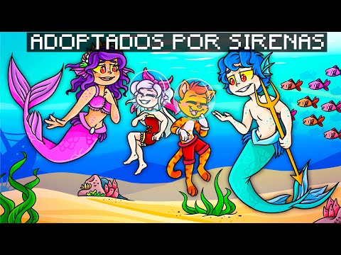 ¡JUGAMOS MINECRAFT PERO NOS ADOPTAN SIRENAS! 🧜 🌊 🧜‍♂️   | SRGATO X FLOR SON HIJOS SIRENAS