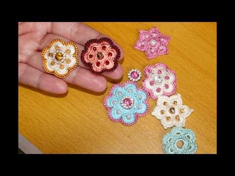 طريقة وريدات الكروشي بالعقيق/ easy flower crochet