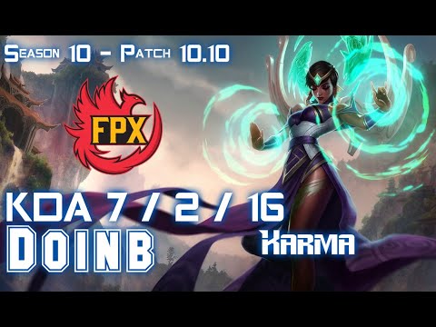 FPX Doinb KARMA vs SYNDRA Mid - Patch 10.10 KR Ranked