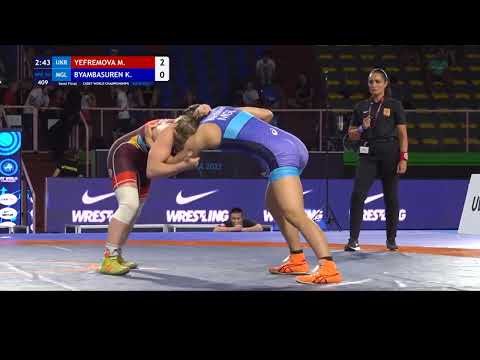 YEFREMOVA M. (UKR) VS BYAMBASUREN K. (MGL) | WW 53KG SF | ROMA 2022 CADET WORLD CHAMPIONSHIP |