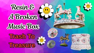 #206 Resin & A Broken Music Box Trash To Treasure Makes A Beautiful Carousel Horse Mobile