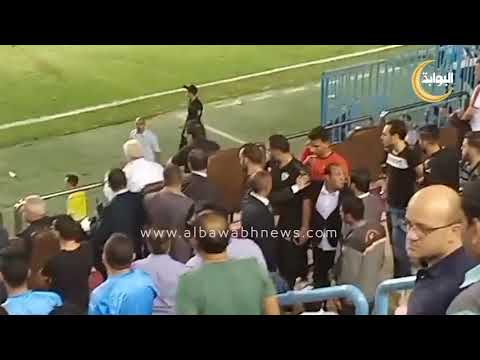 مرتضي منصور ينفعل علي جروس في مباراة الإنتاج الحربي