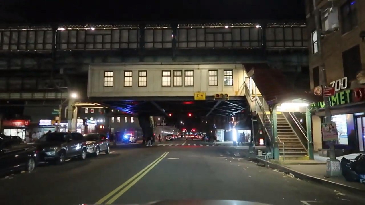 BROOKLYN NEW YORKS'S BROWNSVILLE NEIGHBORHOOD AT NIGHT