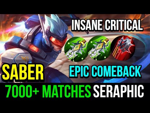 Saber Best Build - Top 1 Global Saber- INSANE 7000 MATCHES - Mobile Legends