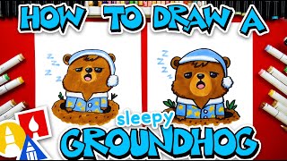 How To Draw A Sleepy Groundhog