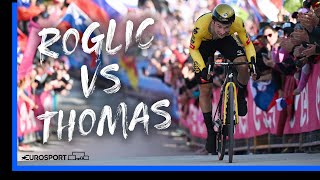 La sfida sul filo dei secondi tra Primoz Roglic e Geraint Thomas