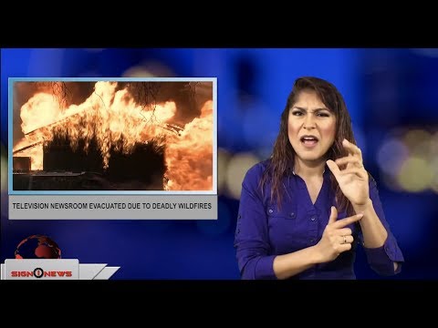 Television newsroom evacuated due to deadly wildfires (ASL - 7.27.18)