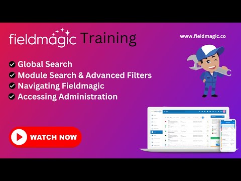 This video provides a tutorial on how to navigate and search within the Fieldmagic software system.