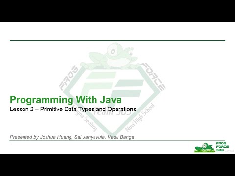 Java Lesson 2 Primitive Types