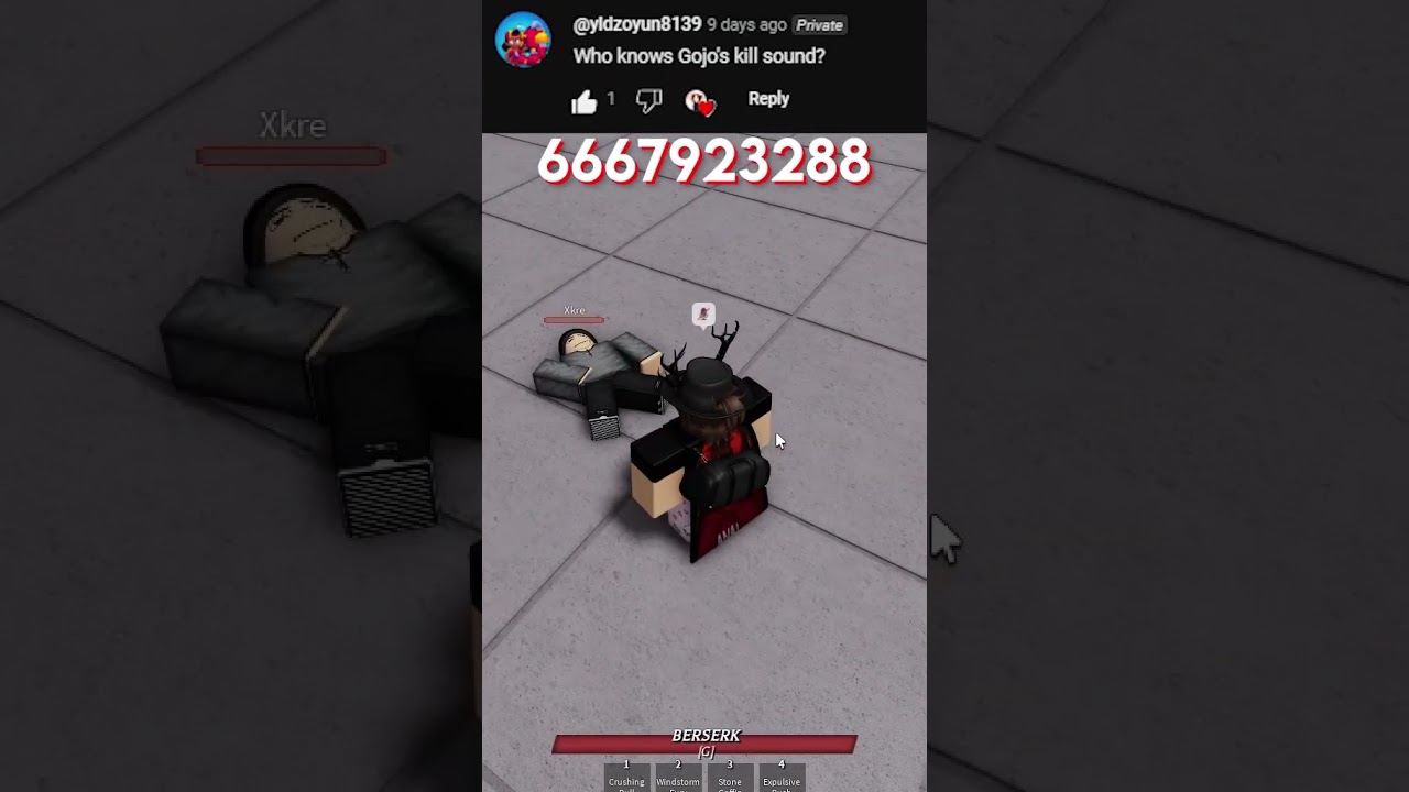 Finding your requested kill sound ids in roblox!  #roblox #saitamabattlegrounds #tsb