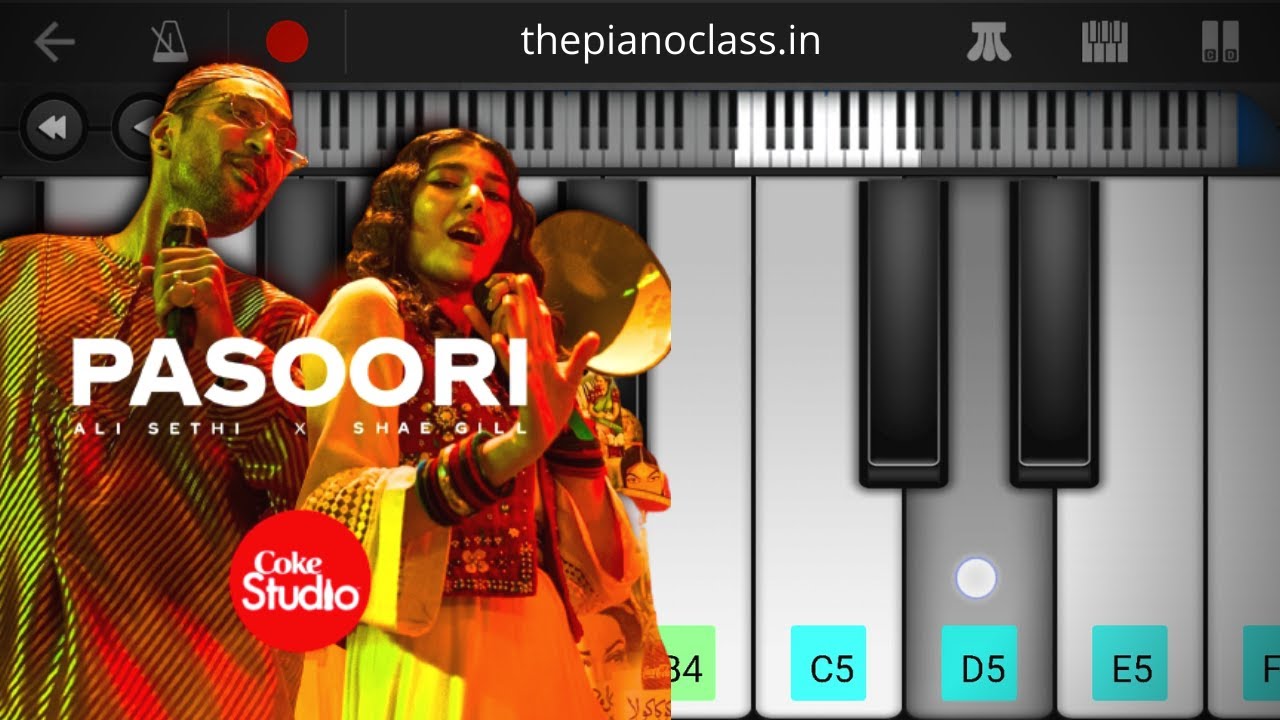 Pasoori Piano Tutorial | Coke Studio | Ali Sethi, Shae Gill- Easy Mobile Perfect Piano Tutorial