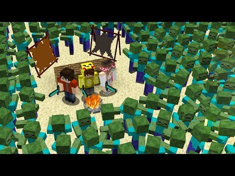 ÇÖL ADASINDA ZOMBİ KIYAMET İSTİLASI! 😱 - Minecraft