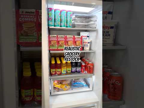 Realistic fridge restock of a tired cheer mom 😂