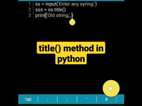 String Title Method In Python Python Tutorial Cbse Board Class 11 Shorts Eics Cbseboard