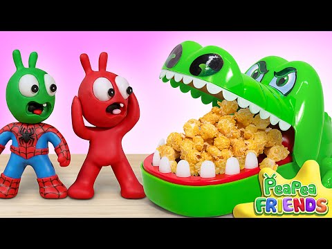 Run! Pea Pea Runs! - Pea Pea and Friend Running From Crocodile Dentist