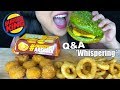ASMR BURGER KING NIGHTMARE BURGER CHEESY TOTS ONION RINGS Eating Sounds Q A Whispering ASMR Phan