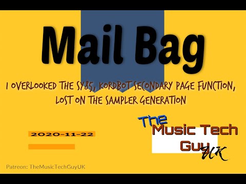 I overlooked the SY85, Kordbot Secondary Page Function, Lost on the Sampler Generation