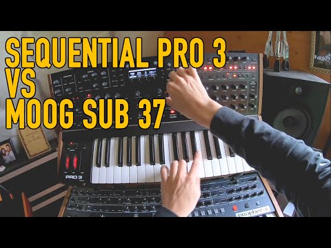 Sequential Pro 3 vs. Moog Sub 37: Raw Sounds, Basic Sound Design, No Effects, *No Talking*