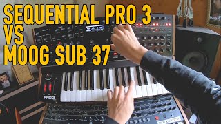 Video thumbnail for Sequential Pro 3 vs. Moog Sub 37: Raw Sounds, Basic Sound Design, No Effects, *No Talking* by MR TUNA Music