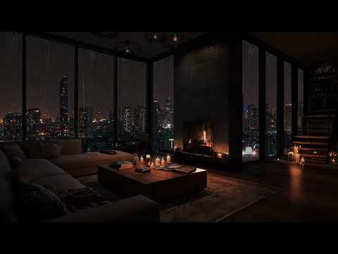 🔥🌧️🏙️ Refugio en la Ciudad – Sonidos de Lluvia y Fuego para una Noche Tranquila y Cálida