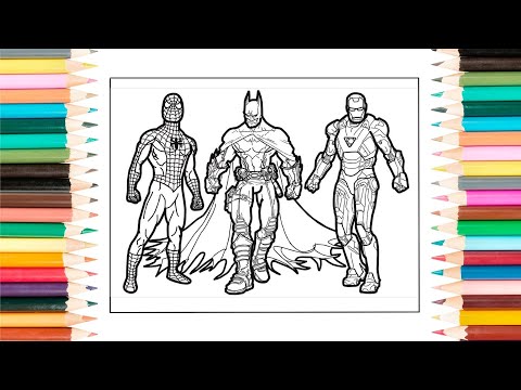 Spiderman, Batman, Ironman Coloring Pages/ Superheroes Coloring/NCS Release/GBcoloring