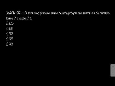 Exercício de progressão aritmética - Mackenzie SP