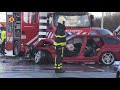 Twee doden bij ongeluk op viaduct in Breda, auto vloog in brand na botsing
