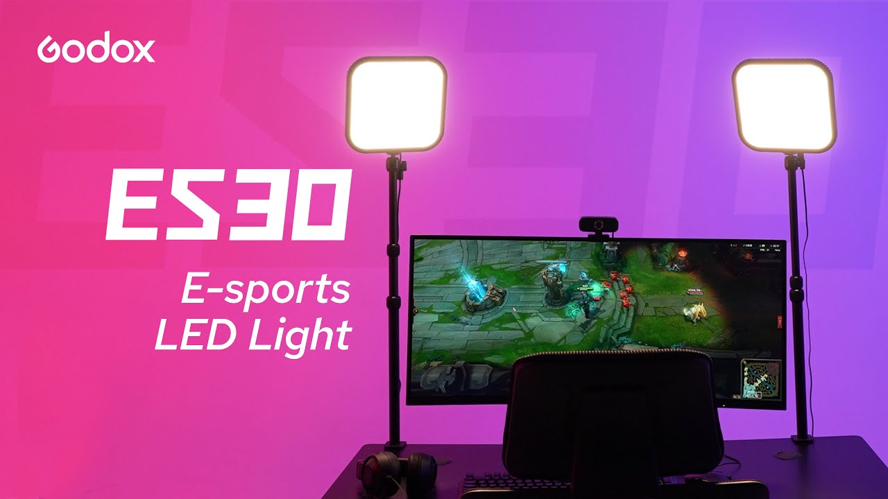 Godox ES30 E-Sport LED-lys m/ Teleskopstativ