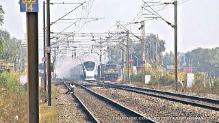 preview picture of video 'Train -18 | Allahabad-Delhi Speed Trials | Thunders Past Manoharganj | INDIAN RAILWAYS'