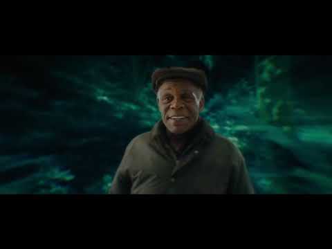 Official trailer still from Jumanji: The Next Level (2019) with the quartet entering the desert dunes
