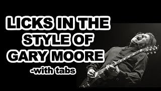 Gary Moore inspired licks and devices guitar lesson with tabs