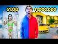 $1 vs $1,000,000 Hotel Room!!