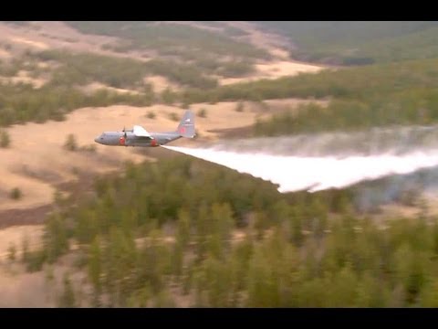C-130 Drops Simulated Retardant. Modular Airborne Fire Fighting System (MAFFS) Training | AiirSource