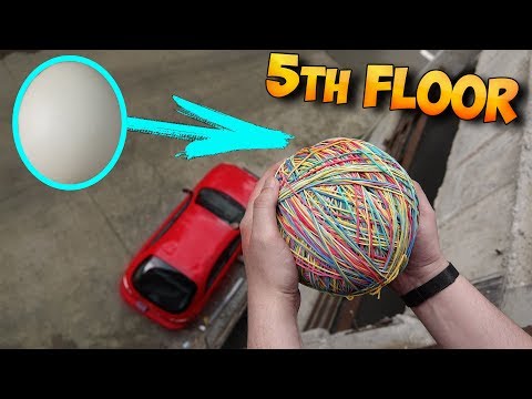 DROPPED A RUBBER BANDS OSTRICH EGG ON MY CAR... BUT SOMETHING WENT WRONG... Video