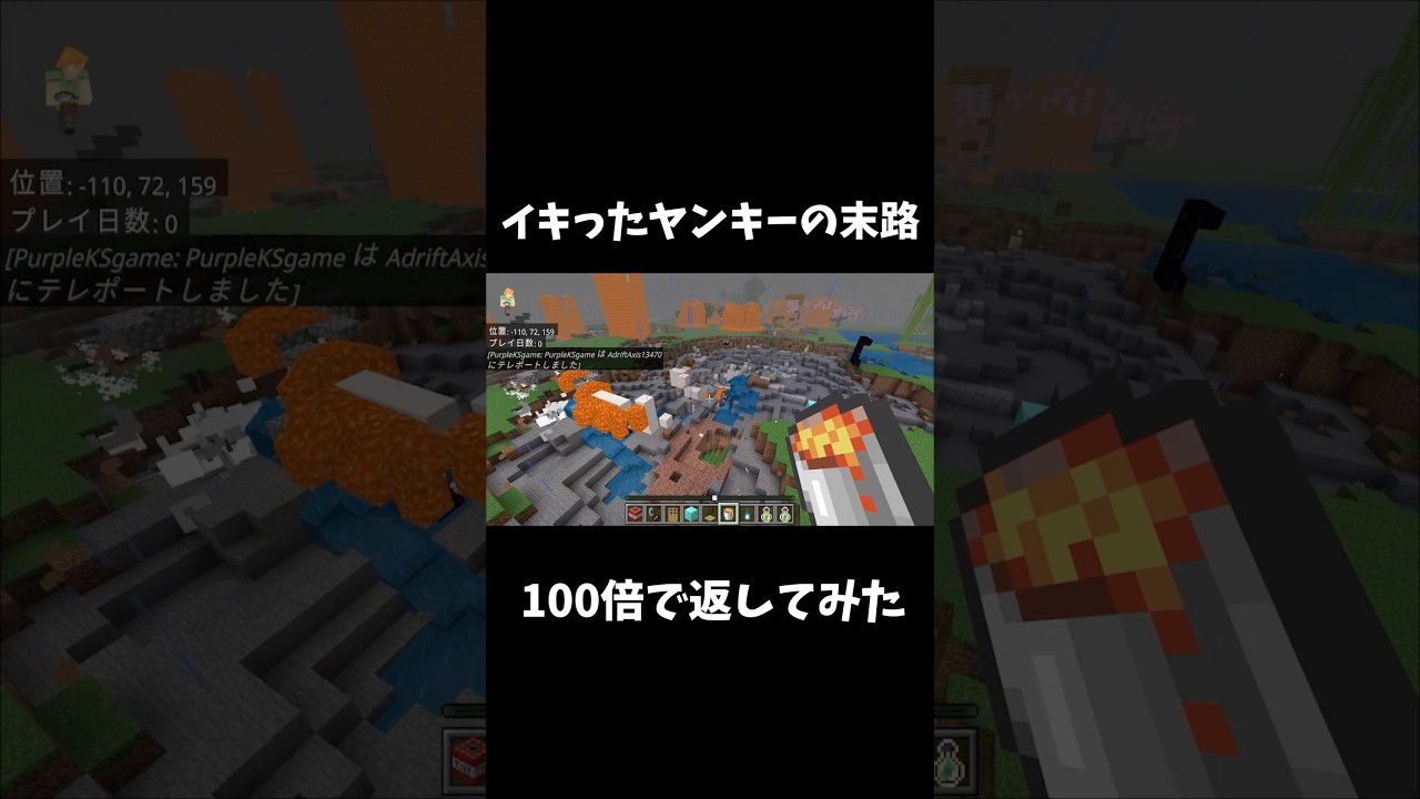 イキってるヤンキーに100倍で荒らしてみた #minecraft #マイクラ