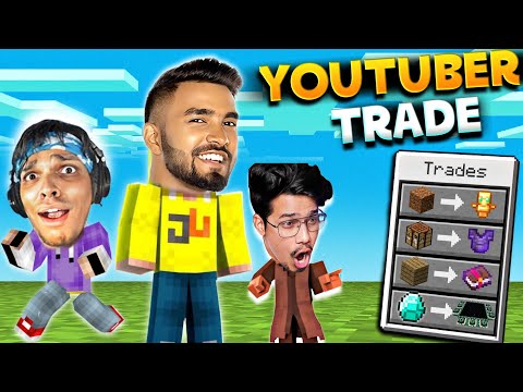 Minecraft But "YOUTUBER" TRADE OP ITEMS
