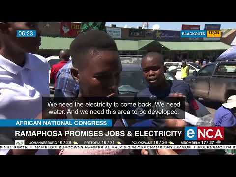 ANC President Ramaphosa promises jobs and electricity