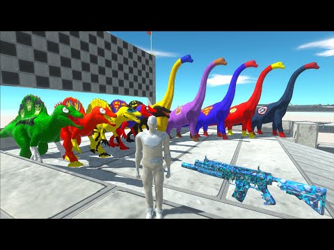 Speed Race Fps Avatar Death Run vs Superman Brachiosaurus , Spinosaurus Hunting Found Jurassic ARBS
