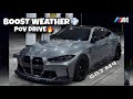 NIGHT TIME BOOST WEATHER POV DRIVE IN MY G82 BMW M4 ️ LOUD TURBO NOISES G87 M2 G80 JOINS