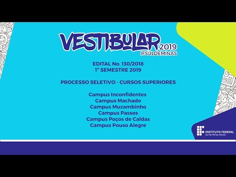 Vestibular 2019 IFSULDEMINAS - Edital em LIBRAS - #01