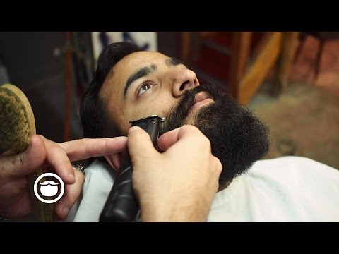 First Time Beard Trim at the Barbershop Video