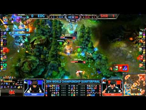 SHR Uzi (Twitch) survives - SHR vs EDG Game 2 (S4 Worlds)