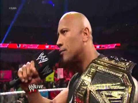 brock lesnar interrupts the rock on monday night raw 2013