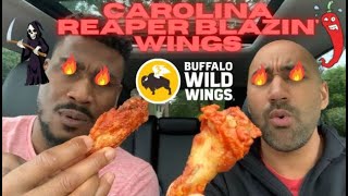 NEW Buffalo Wild Wings Carolina Reaper Blazin&#39; Sauce 🌶️🍗🔥🥵 Hottest Wings Review!!!