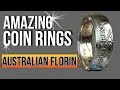 Australian Florin Coin Ring With Palladium And 24k Gold