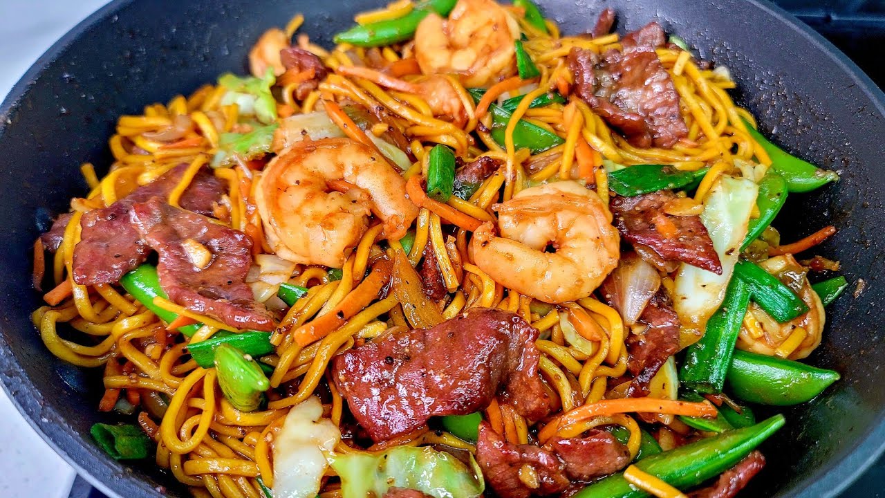 Steak and Shrimp Chow Mein